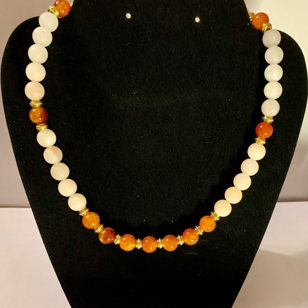 Handmade Matte Aventurine/Crackle Agate Choker